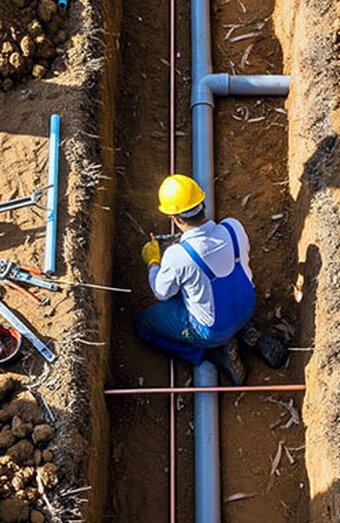 Plumber Connecting Pipe Ground